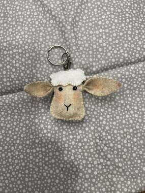 Handmade Felt Sheep Keychain Lamb Bag Charm
